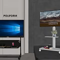 Modern Black and White TV Stands with Mobile Storage and Sleek Shelves for Living Room