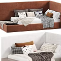 Chic Single Bed Designs With Storage Pillows And Cozy Blankets 3d model
