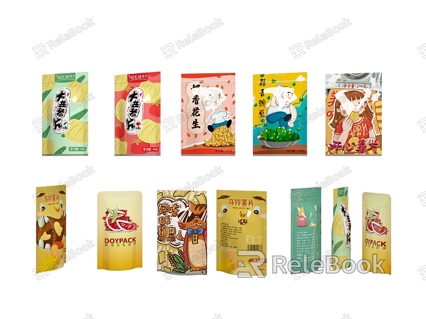 Snack Packaging Bag Potato Chips Crispy Snacks Snacks Bulk Snacks Plastic Bag model