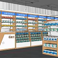 Brightly Lit Retail Store With Multiple Shelves And Displayed Products 3d model