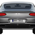 Silver Bentley Luxury Sports Car Front View With Stylish Details