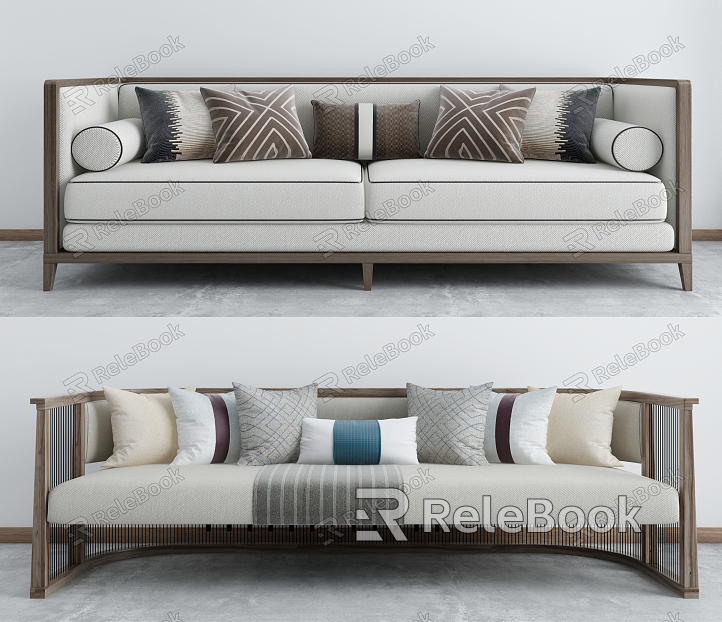 New Chinese-style Double Sofa Multi-person Sofa Combination model