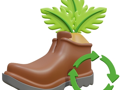 Modern leather shoes cartoon leather shoes environmental protection Icon 3d model