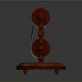 Decorative Wooden Scroll Stand Furniture With Carved Pillars And Rolled Manuscript