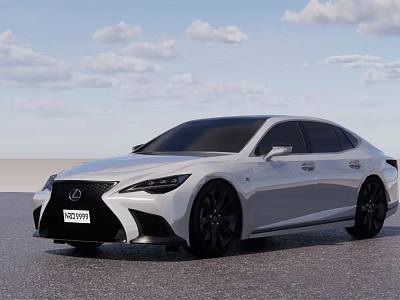 White Lexus Sedan With Modern Sleek Exterior And Luxury Design Features 3d model