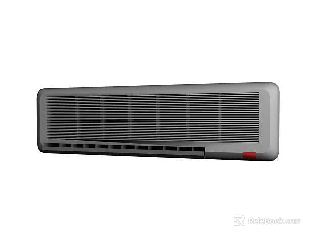 Air Conditioner Fan Wall Mounted Gray with Modern Sleek Grille Design 3d model 