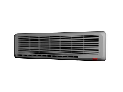 Air Conditioner Fan Wall Mounted Gray with Modern Sleek Grille Design 3d model