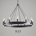 modern chandelier reloft fstorm iron brass bulb 3d model