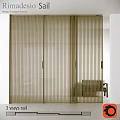 Modern Single Chair In Minimalist Space With Vertical Striped Wooden Sliding Doors