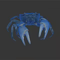 Brown and Orange Crab With Large Claws On Dark Background With Reflection 3d model