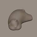 Reclining Animal Shaped Decorative Ornament Set With 3D Textured Light Brown Surface
