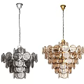 Modern Chandeliers With Multiple Circular Layers In Two Color Options For Interior 3d model