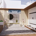 New Chinese Garden Roof Garden 3d model