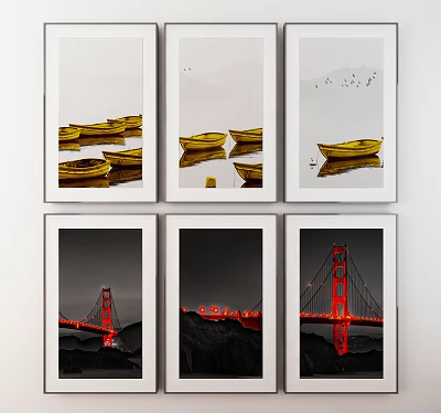 Modern Landscape Painting Hanging Painting 3d model