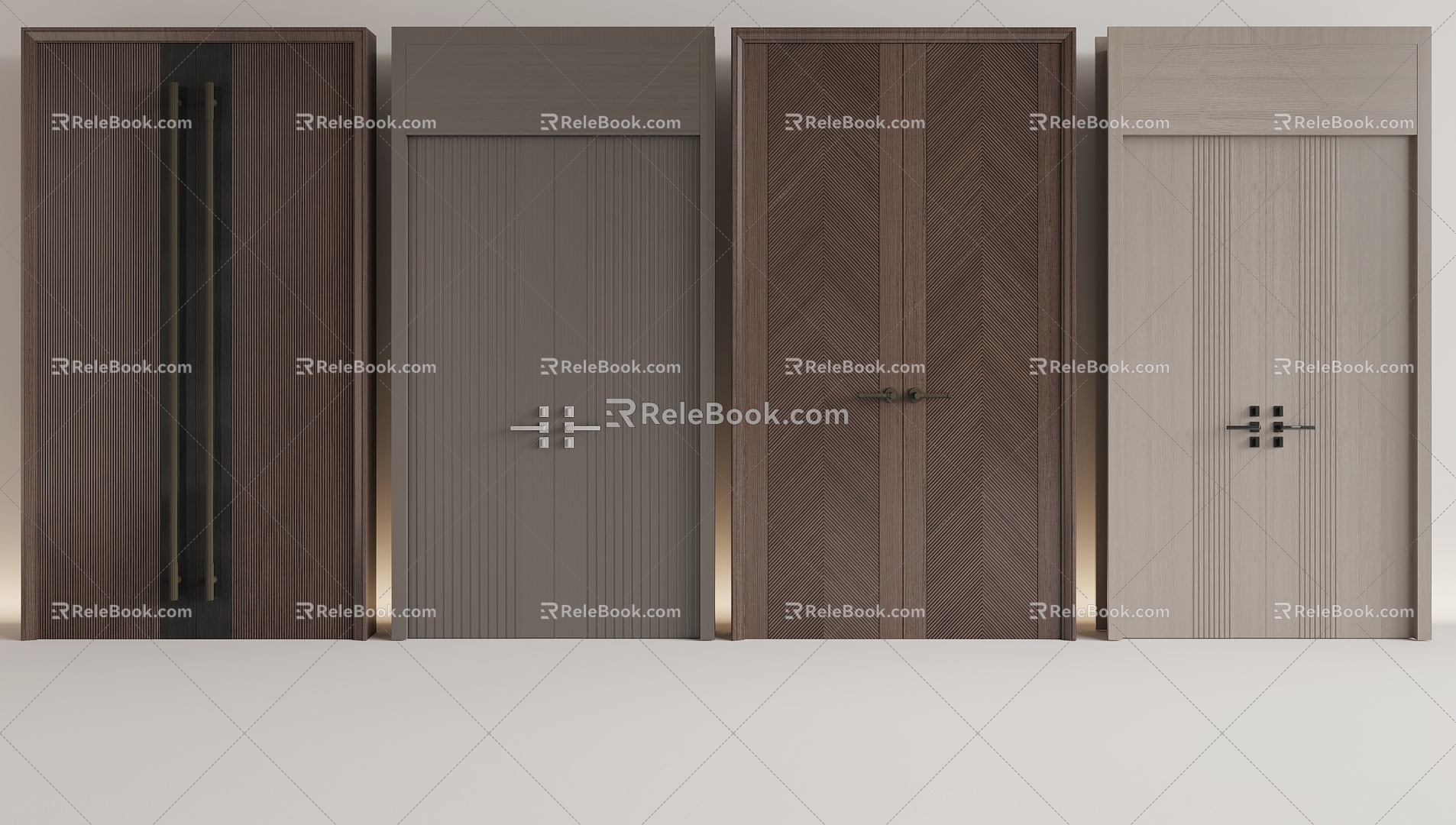 Modern double door 3d model