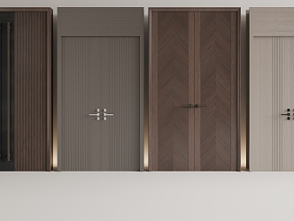 Modern double door 3d model