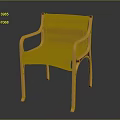 Contemporary Armchair Featuring Brown Leather Seat And Curved Wooden Frame Legs