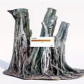 Stone Wood Tree Roots Decorative Sculpture With Natural Texture And Organic Design