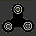 Black Three Blades Fidget Spinner With White Ring Design For Daily Use 3d model