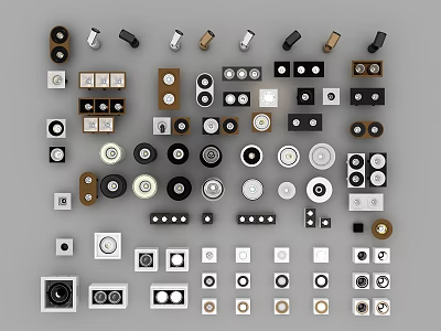 Recessed and Surface Mounted Downlights and Spotlights with Modern Designs for Indoor Use 3d model