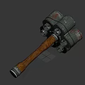 Two Silver Metal Hammers With Wooden Handle As Traditional Weapon