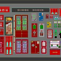Essential Fire Safety Equipment Collection Featuring Mini Fire Station Cabinets Extinguishers and Hydrants 3d model