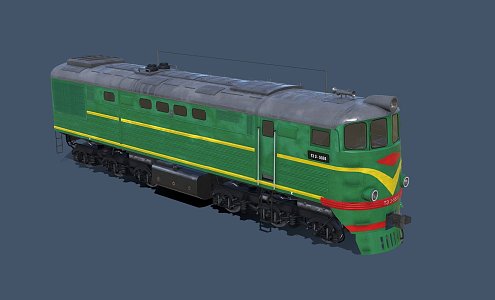 Modern locomotive vintage train 3d model