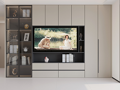 TV Background Cabinet Simple TV Cabinet Wardrobe 3d model