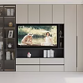 Modern TV Wall Cabinet Design With Glass Door Display Cabinets And Books Decorative Items