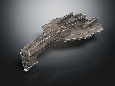 Interstellar Cosmic Spacecraft 3D Model With Intricate Metallic Structure And Design 3d model