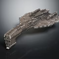 Interstellar Cosmic Spacecraft 3D Model With Intricate Metallic Structure And Design