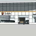 Modern Car Dealership Showroom With Glass Facade Display Vehicles And Entrance