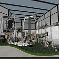Stylish Photo Spot With Floral Arched Decor And Mirror Greenery Table Setup And Window Backdrop