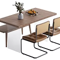 Dining Table and Chair Combination Log Style Dining Table and Chair Combination 3d model