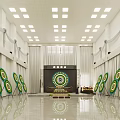Spacious Administrative Service Hall With Bright Ceiling Lights Service Counters And Tidy Layout