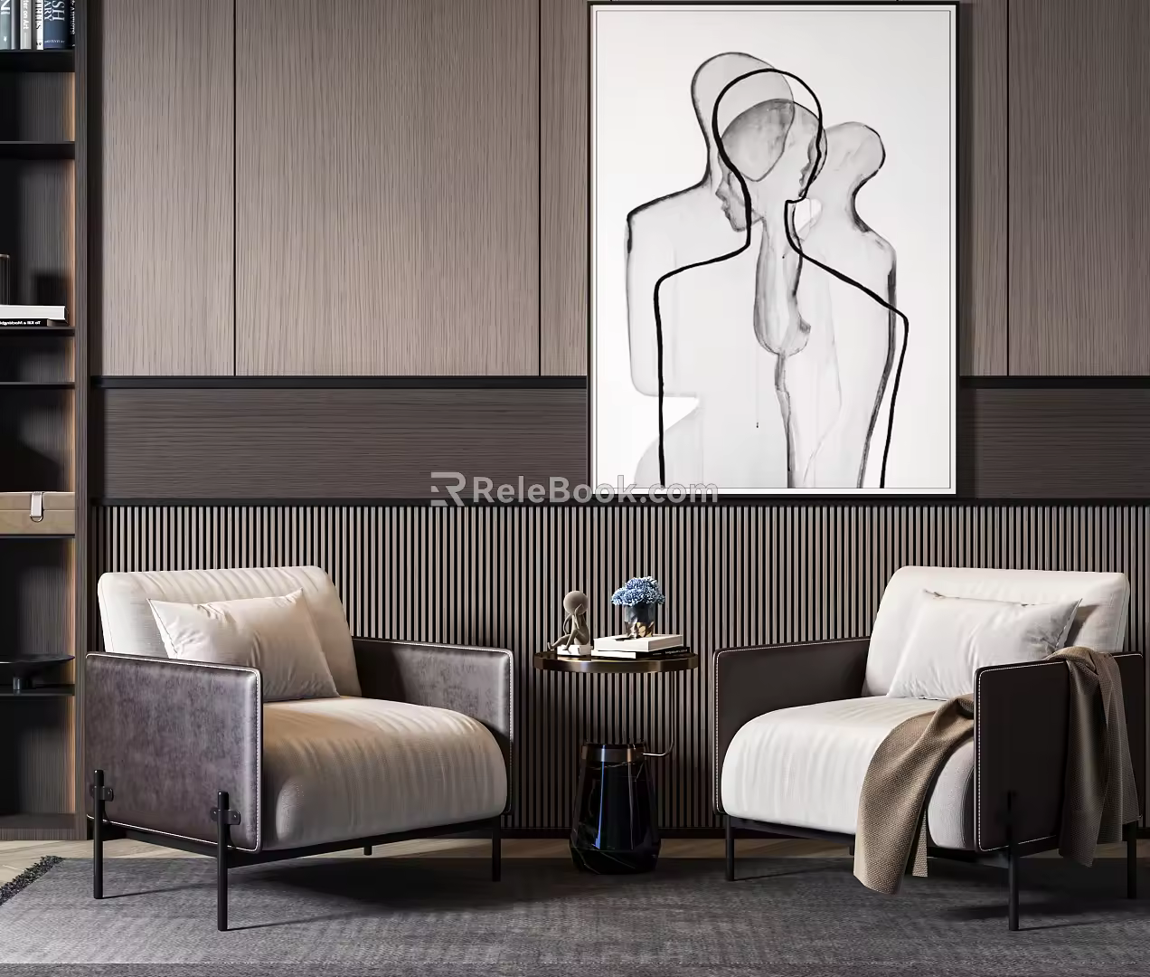 Modern leisure sofa combination single sofa side combination 3d model