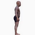 Shirtless Man In Black Shorts Standing In Full Body Isolated Pose View