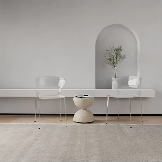 Modern leisure table and chair combination single chair combination 3d model