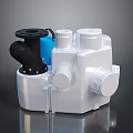 Industrial Mechanical Device With White Main Body Black Connecting Parts And Blue Components