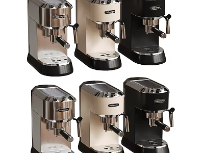 Stylish Modern Household Coffee Machines In Various Colors For Home Use 3d model