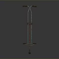 Simple Sturdy Metallic Pogo Stick Featuring Spring Mechanism Handlebar And Base Design 3d model