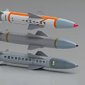 Modern Military Missiles with Different Color Designs and Aerodynamic Model