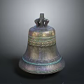 Bronze Bell With Intricate Carvings Decorative Patterns And Ornate Handle
