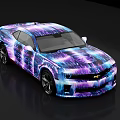 Vibrant Colorful Sports Car With Sleek Design And Custom Paint Finish