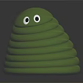 Cute Green Spiral Toy With Big Eyes And Glowing Reflective Base