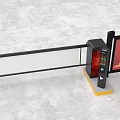 Public Facility Access Control Turnstile With Digital Display Red Panel And White Barrier