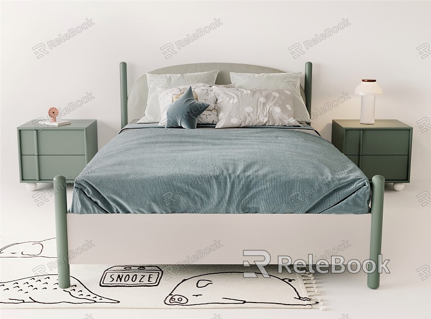 Modern Children's Bed Solid Wood Children's Bed model