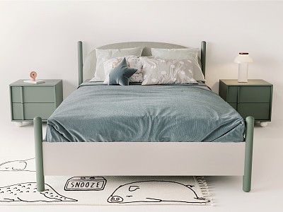 Modern Children's Bed Solid Wood Children's Bed model