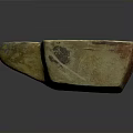Ancient Rustic Square Clay Artifact With Handle And Central Hole Worn Surface