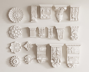 Gypsum components carved for Roman stigma 3d model